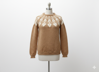 pull jacquard beige et blanc 38 Bergère de France Neuf