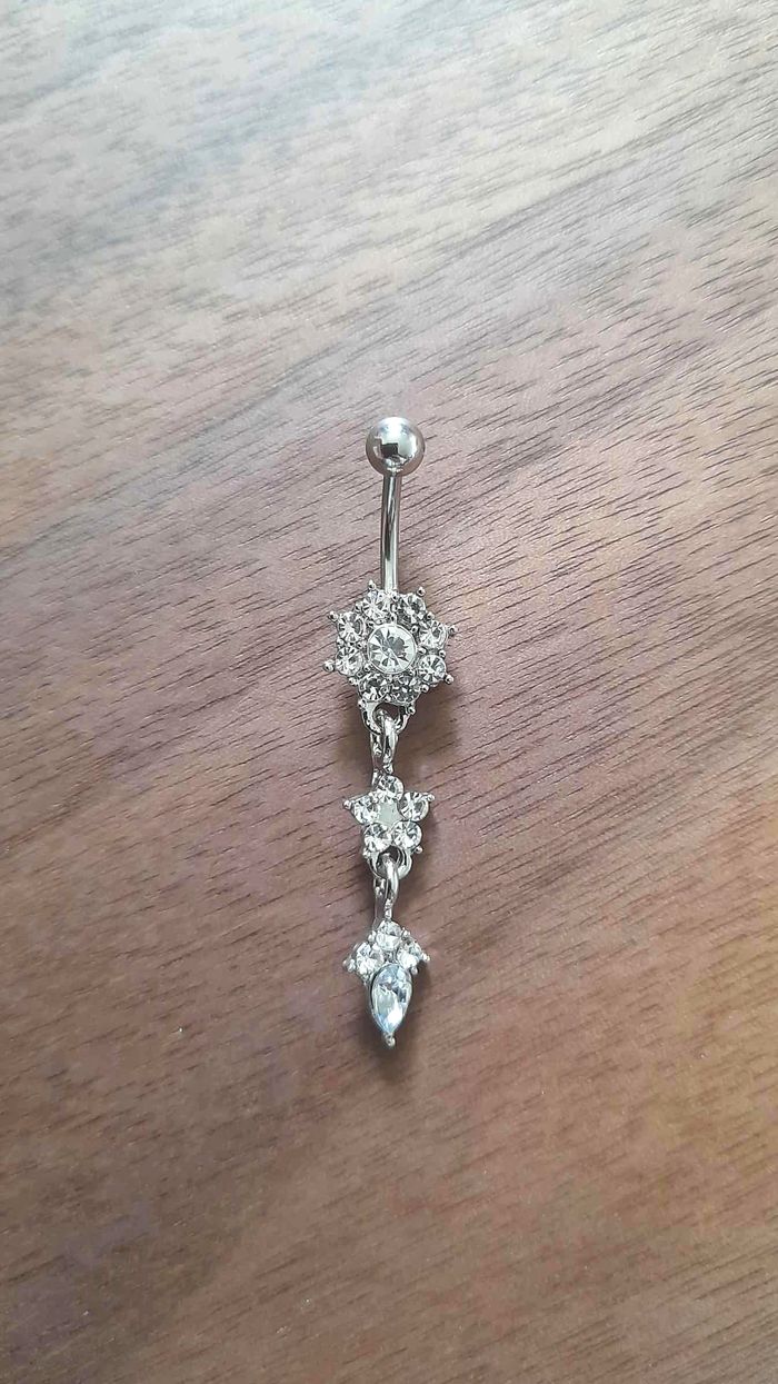 💠 Piercing nombril neuf en acier chirurgical & zircon 💠