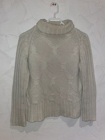 Pull blanc cassé col roulé
