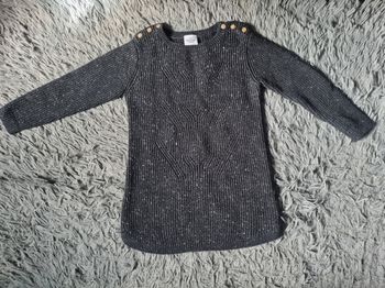 Robe noir pailleté à manches longues 2ans