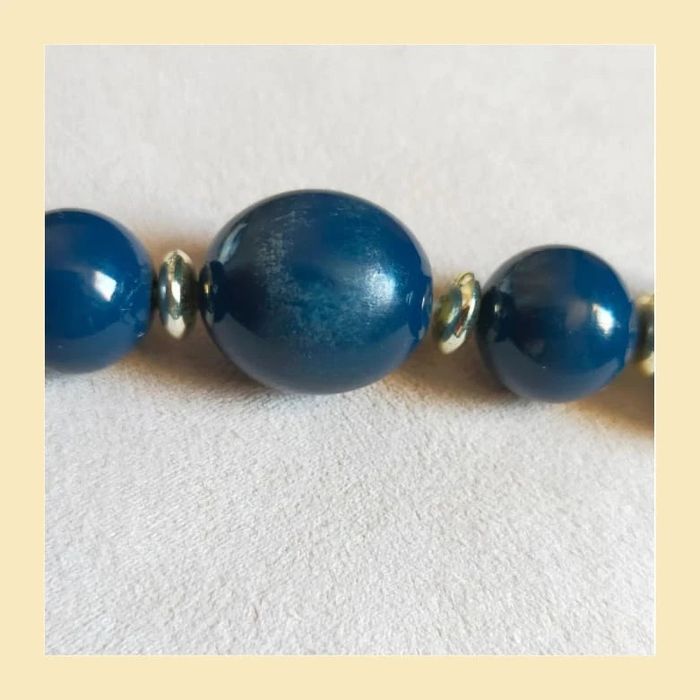 Collier vintage perles bleu nuit – Élégant et intemporel - photo numéro 10