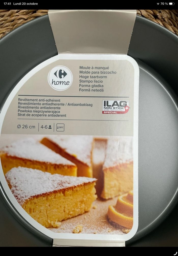 Moule à manqué ø26cm Carrefour Home gris neuf - photo numéro 3