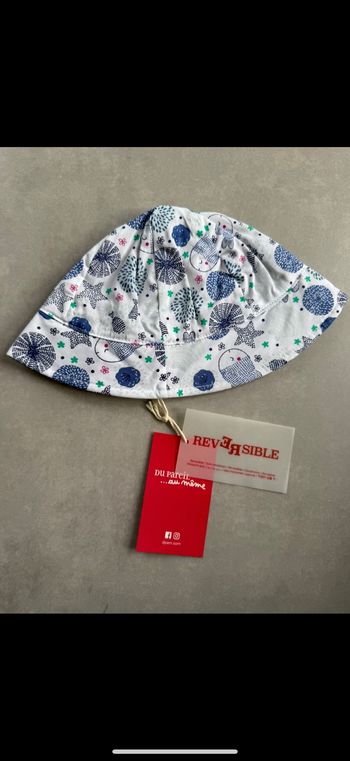 Chapeau / bob réversible 6/12 mois