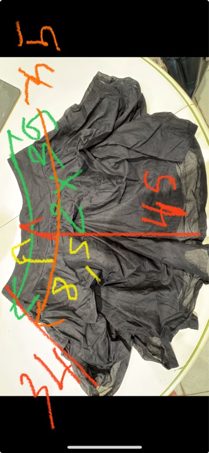 Minijupe Naf, Naf, taille 38 volant asymétrique, coton, noir - photo numéro 3