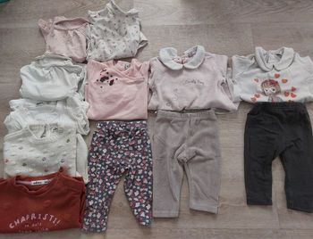 Lot 3 ensemble fille /6 hauts 3mois