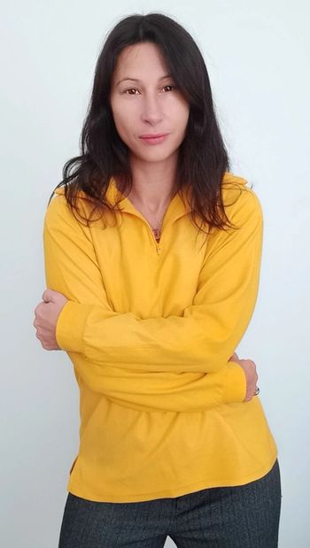 Pull polaire jaune 38