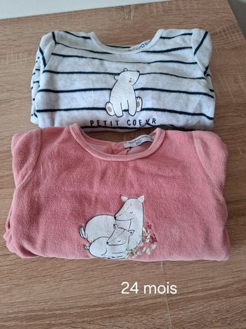 Lot de 2 pyjamas hiver 24 mois