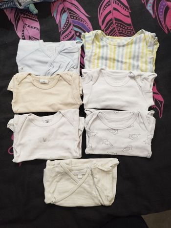 Lot de 7 bodies manches longues bébé garçon 6 mois 