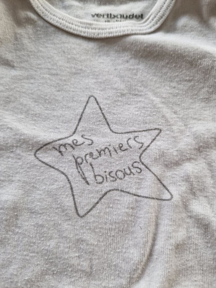 ​Body bébé blanc Vertbaudet 6 mois - Mes premiers bisous - photo numéro 2