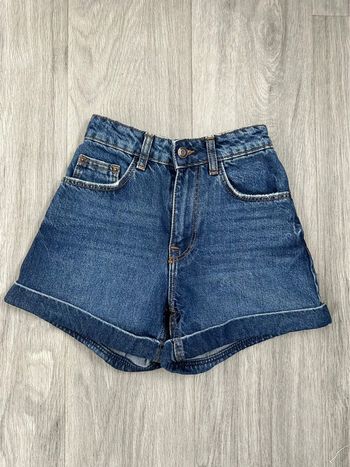 Short en jean denim bleu brut Bershka T30 XXXS 3XS