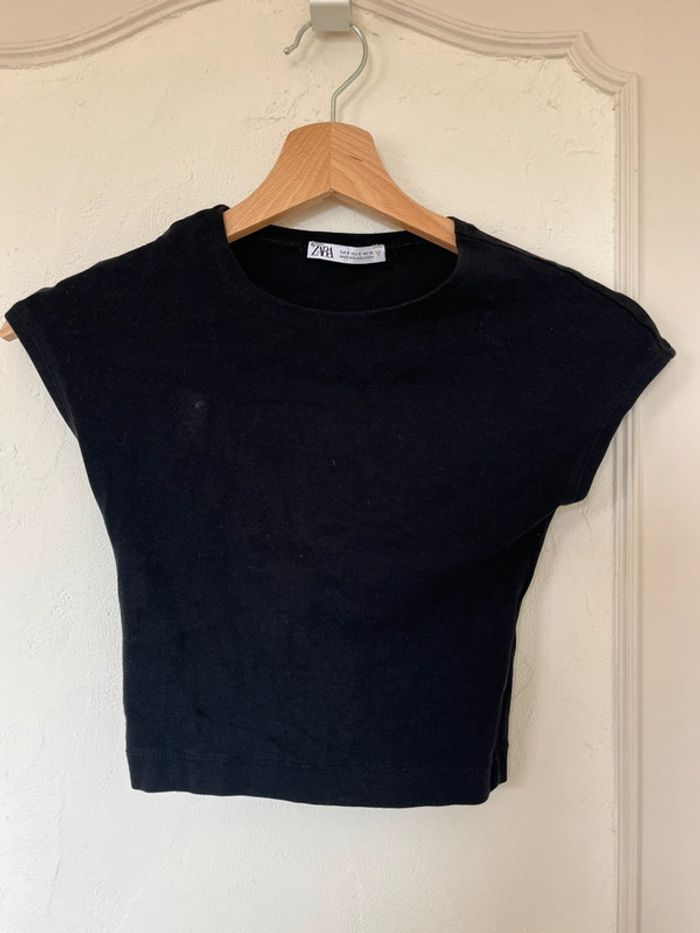 Crop top noir moulant Zara – Taille S – Mini prix
