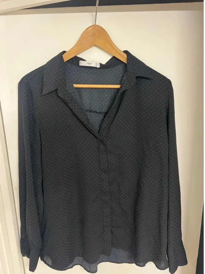 Chemisier à pois parisien chic - mango -- taille m - neuf