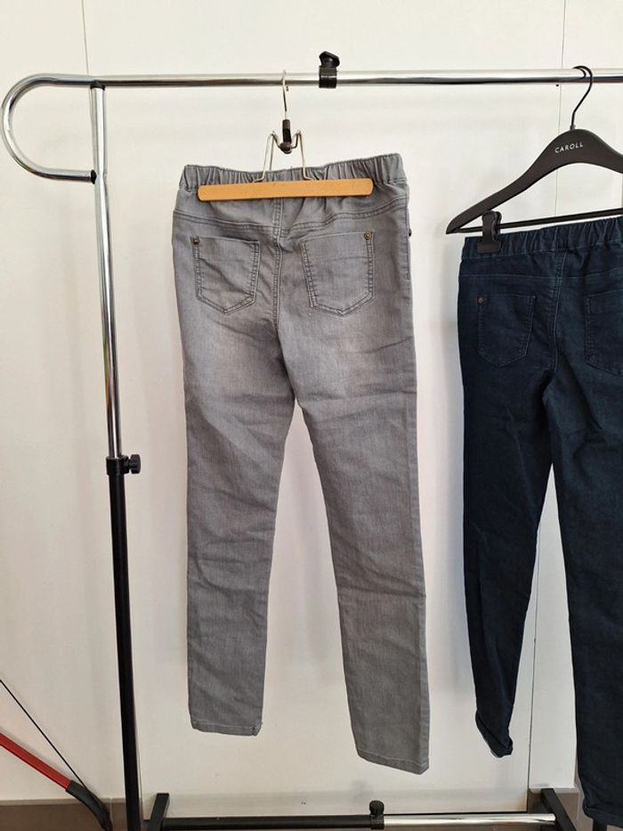Lot 2 Jean souple La redoute bleu et gris enfant fille 12 ans - photo numéro 5