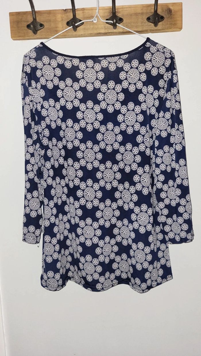 Formul blouse t-shirt tunique marine blanc taille 5 soit 42 - photo numéro 4
