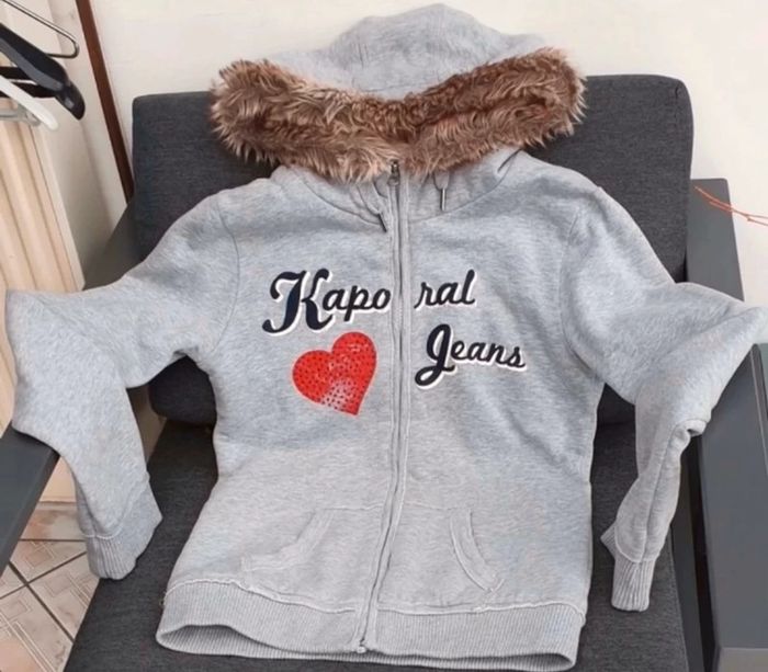 Sweat zippé fausse fourrure Kaporal