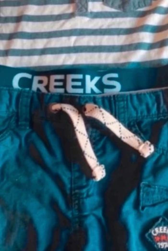 Ensemble haut et bas très bon état pour garcon taille 24 mois couleurs bleu foncé et blanc - photo numéro 2