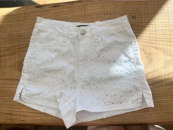 Short taille 32 12 ans blanc Jennyfer à strass été jean