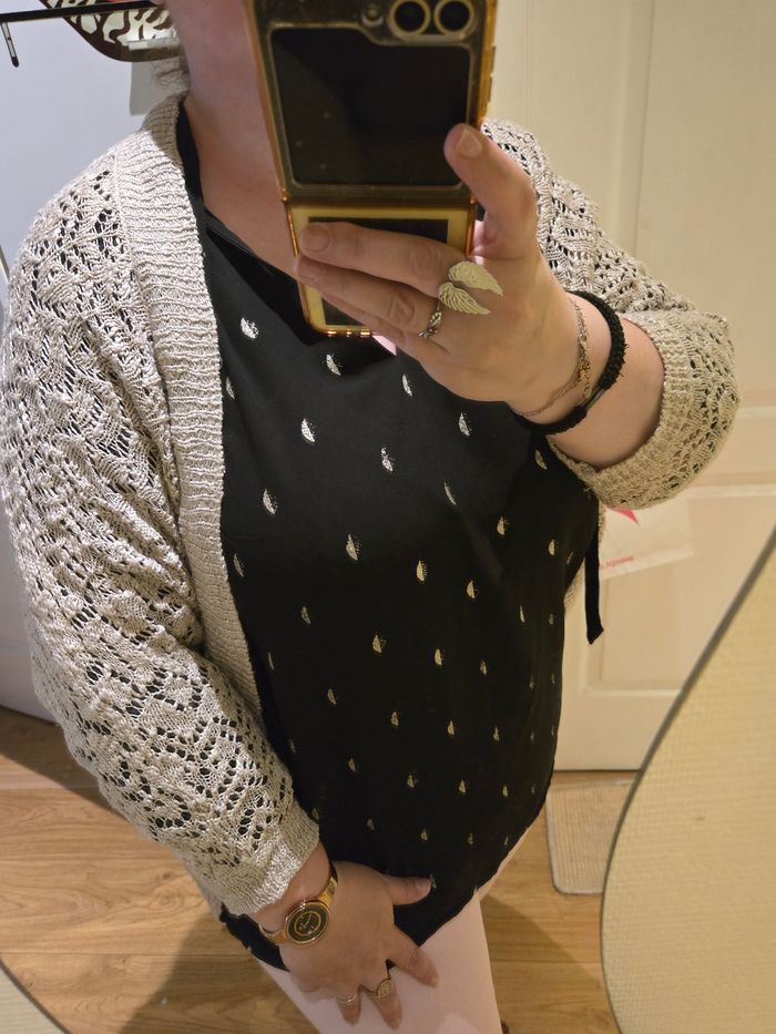 Gilet ajouré beige T.M 38/40 oversize Primark - photo numéro 8