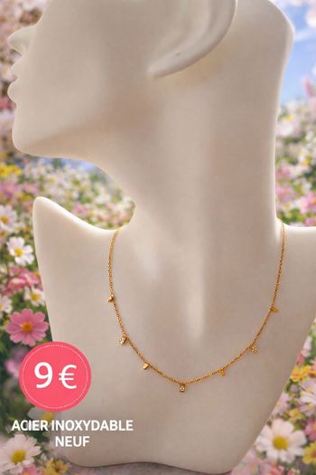 Collier doré acier inoxydable – NEUF ✨