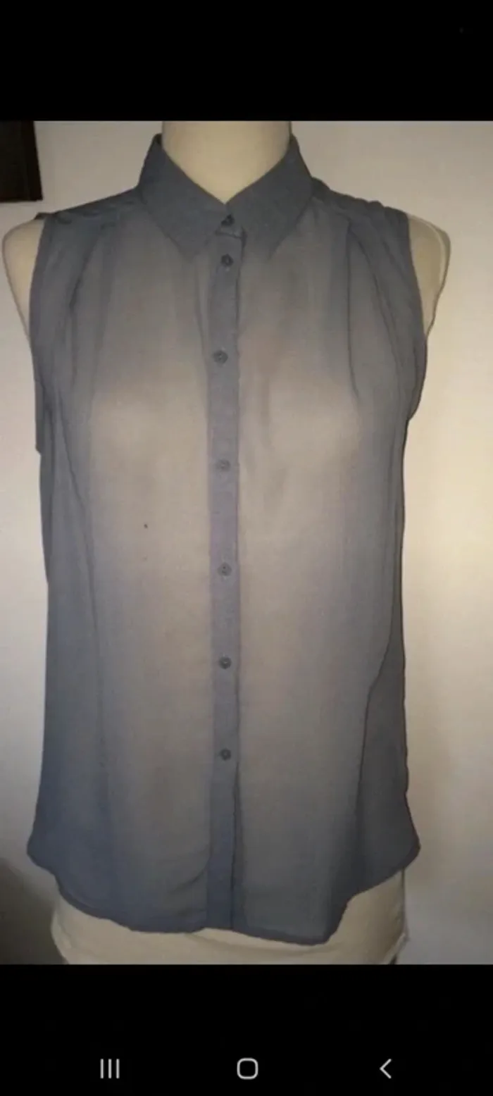 Blouse avec col gris bleu h&m taille xs