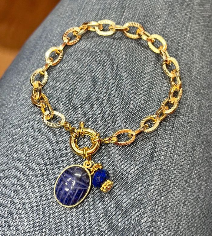 Bracelet amulette scarabée Lapis-Lazuli - photo numéro 4