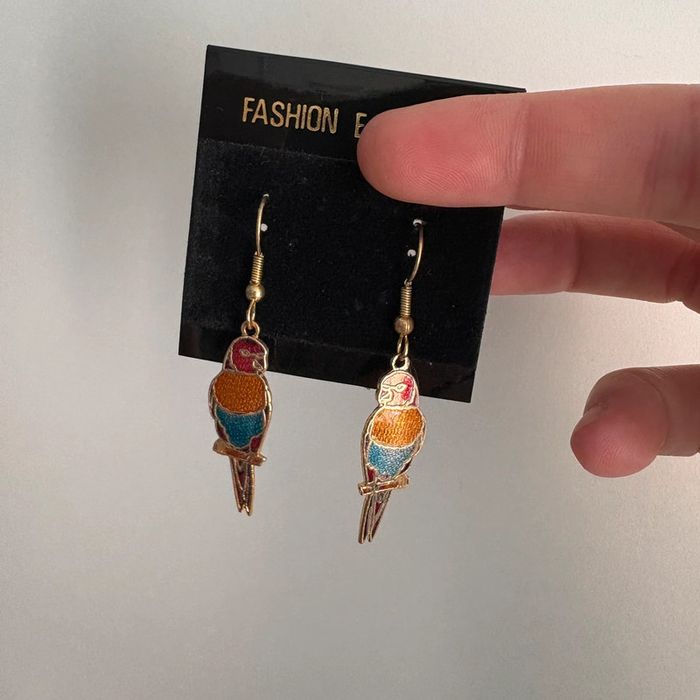 Boucles d’oreilles perroquet 🌿