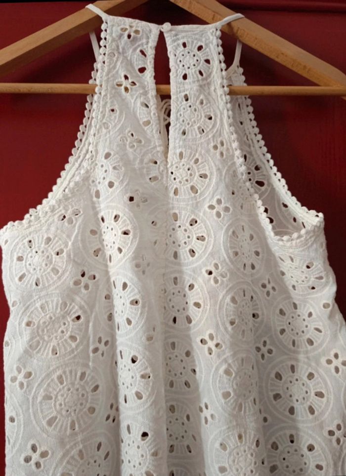 Top Hollister t.XS 100% coton dentelles 
couleur crème - photo numéro 8