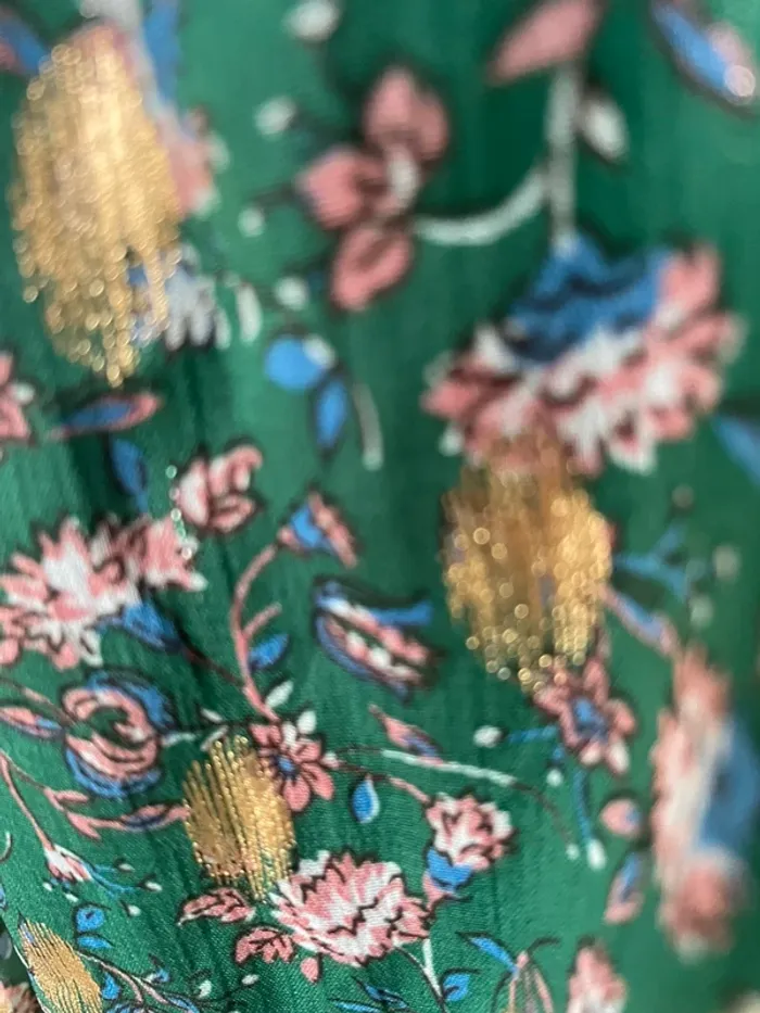 Magnifique robe longue effet feuilles d’or en excellent état en M 38 - photo numéro 6