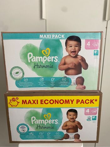 152 couches Pampers harmonie taille 4