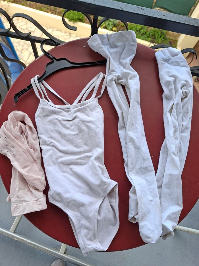 Justaucorps maillot danse blanc 5-6 ans