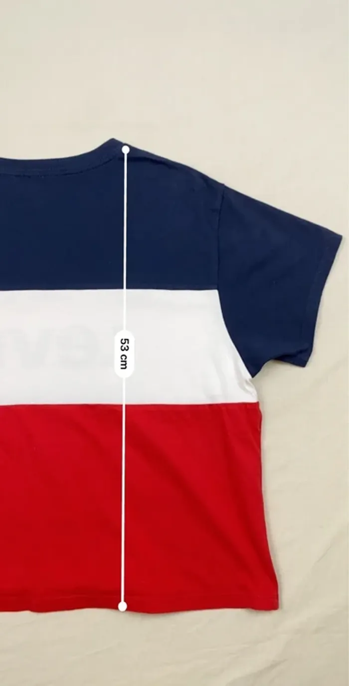 T-shirt CROP Levis, femme, bleu, blanc, rouge, S (294) - photo numéro 4
