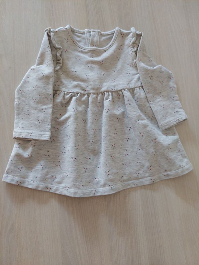 Robe gris clair fille 12mois