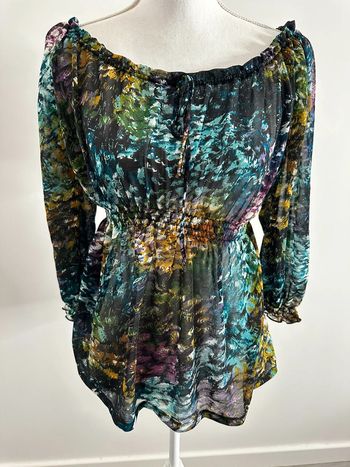 Blouse multicolore psychédélique Vintage T40