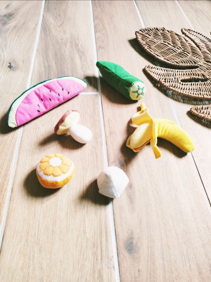 🍉 Dinette lot d'aliments légumes et fruits en tissu- peluche