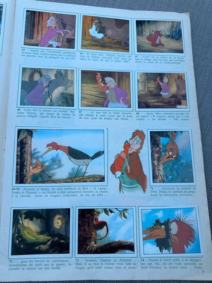 Album vignettes Panini grand format complet ancien Walt Disney Rox et Rouky autocollants - photo numéro 8