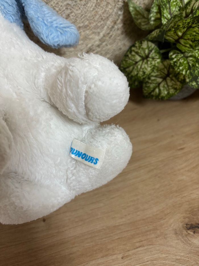 Vintage peluche chien bleu blanc nounours - photo numéro 5