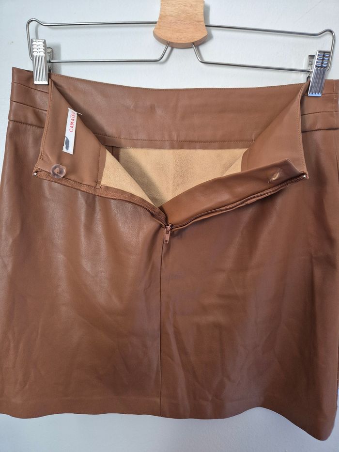 Magnifique jupe marron taille 40 en polyester - photo numéro 3