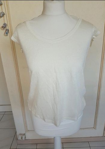 Tshirt crème Bershka