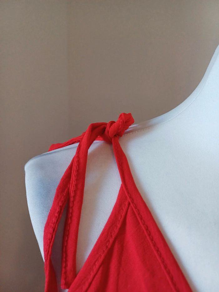 Robe longue rouge fluide à épaules dénudées neuve Estee Brown taille S/M 36/38 - photo numéro 3