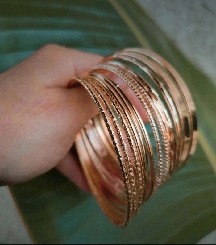 A11 lot de bracelet doré or tendance - photo numéro 2