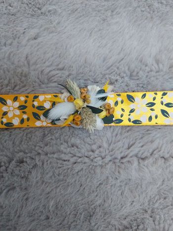 Bracelet ruban fleurs séchées
