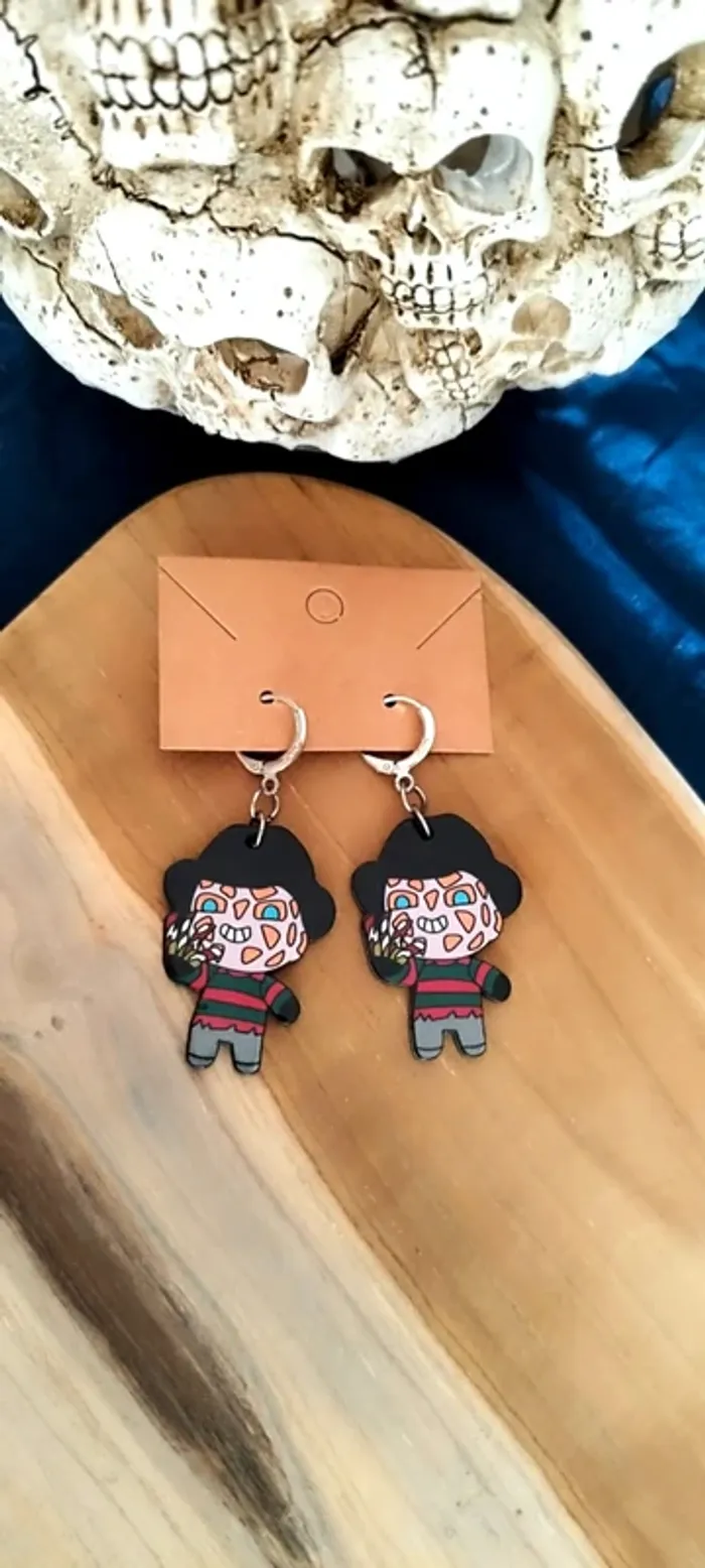 Boucles d'oreilles Freddy Krueger