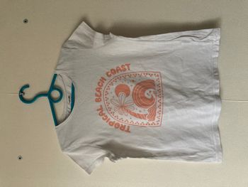 Tee-shirt blanc imprimé plage