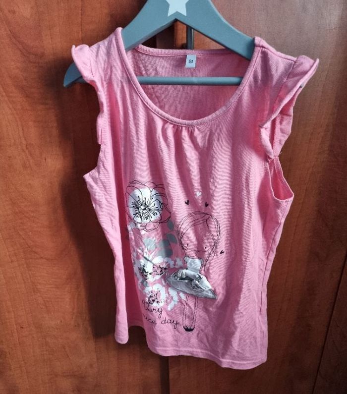 T-shirt rose imprimé 12ans fille