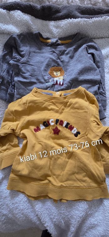 Lot 2 tee-shirts manches longues 12 mois kiabi