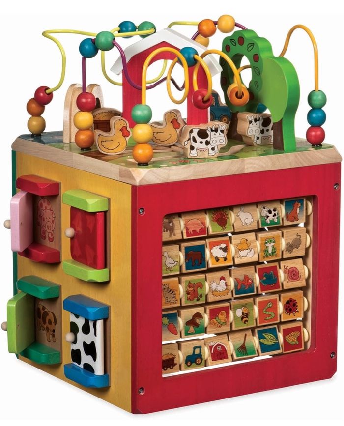 Grand cube / centre d'activités en bois sur le thème de la ferme - Jouet éducatif - Battat - photo numéro 6