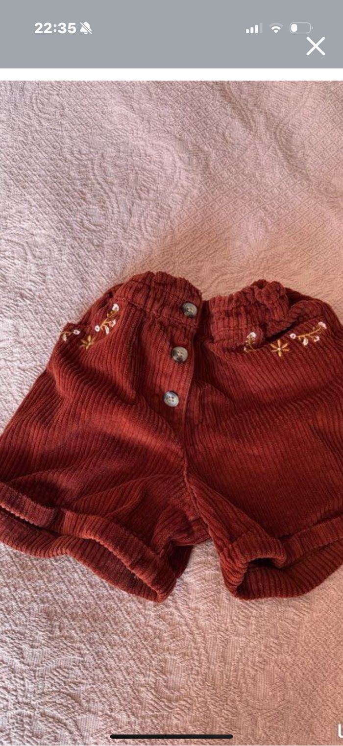 Short en velours sergent major