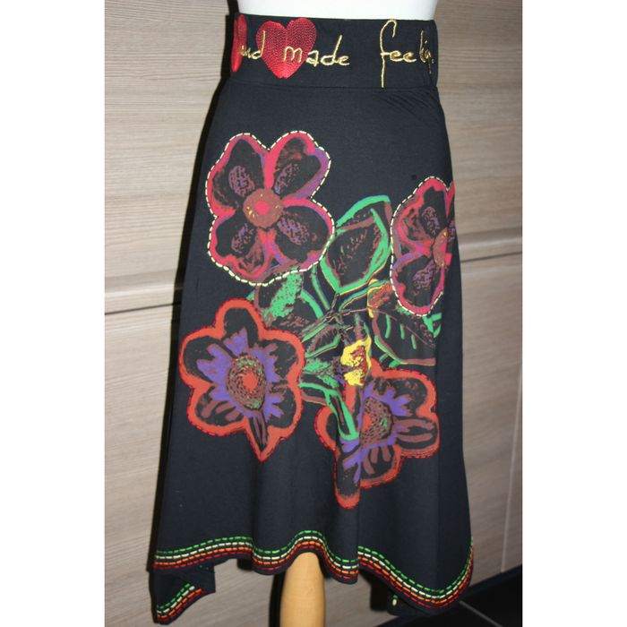 Jupe asymétrique noir Desigual taille XS