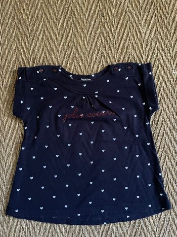 T-shirt jolis cœurs Bout’chou 2 ans