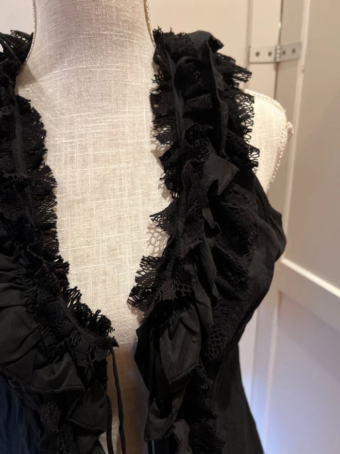 Gilet chic noir taille m 38 dentelle piaza italia - photo numéro 2